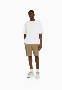 BERSHKA CONTRAST STITCH - Jeansshort