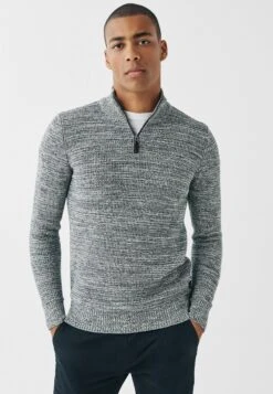 Next TEXTURED ZIP NECK - Trui